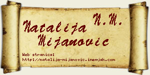 Natalija Mijanović vizit kartica